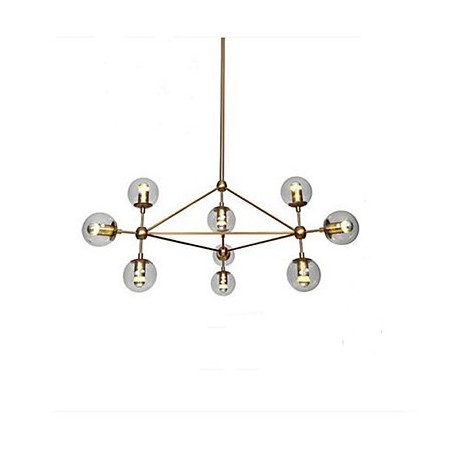 Lámpara de araña Golden Beans de 10 luces con pantalla de cristal Lámpara de araña Golden Beans de 10 luces con pantalla de cristal