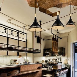 Lámparas colgantes de cafetería con luz colgante retro