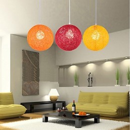 Lámpara colgante de color con forma esférica y diseño creativo de estilo rústico americano.