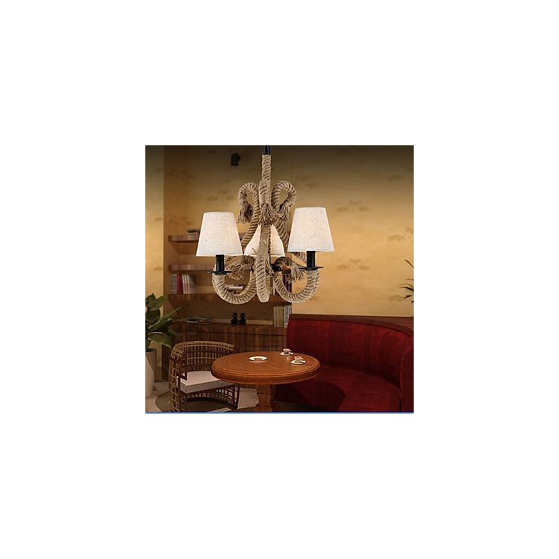 Lámpara de araña de cuerda creativa minimalista retro