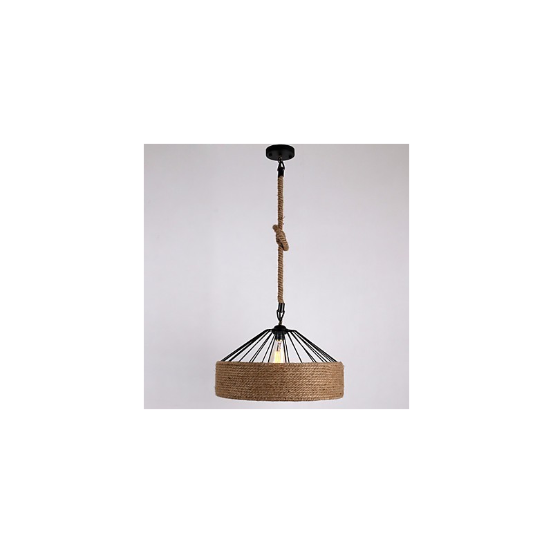 Lámpara colgante de cuerda de 1 luz, estilo mini, moderna, contemporánea, estilo campestre.