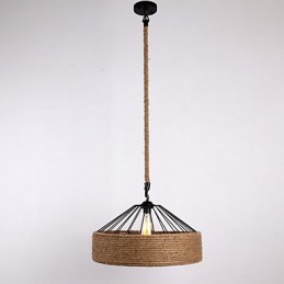 Lámpara colgante de cuerda de 1 luz, estilo mini, moderna, contemporánea, estilo campestre.
