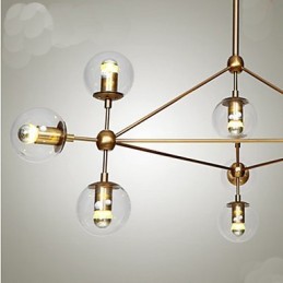 Lámpara de araña Golden Beans de 10 luces con pantalla de cristal
