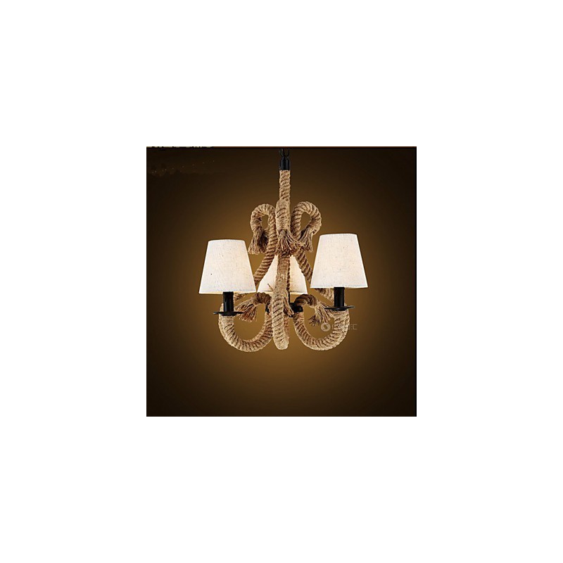 Lámpara de araña de cuerda creativa minimalista retro