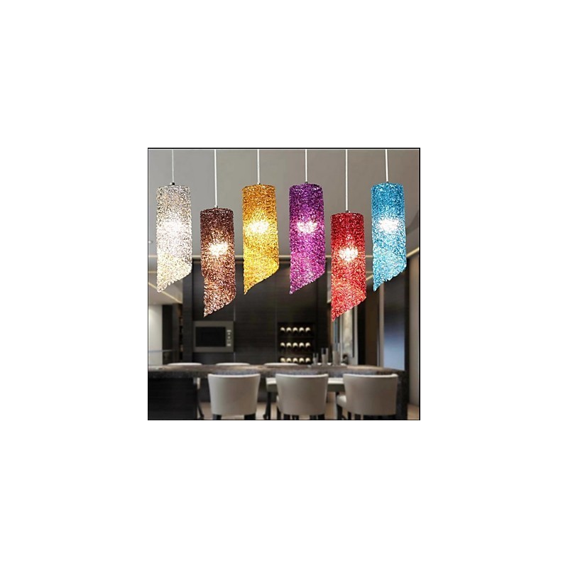 Lámparas creativas de un solo cabezal cilíndricas redondas y largas de aluminio.