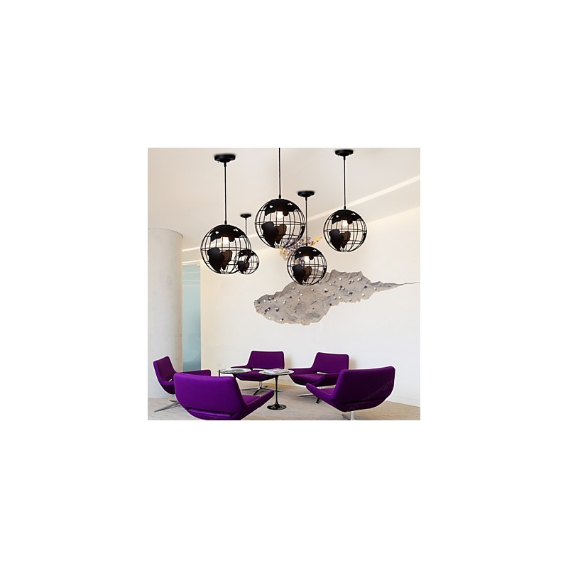 Lámpara colgante de globo de estilo rural contemporáneo moderno