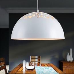 Lámpara colgante minimalista de estilo vintage de una luz con pantalla tallada