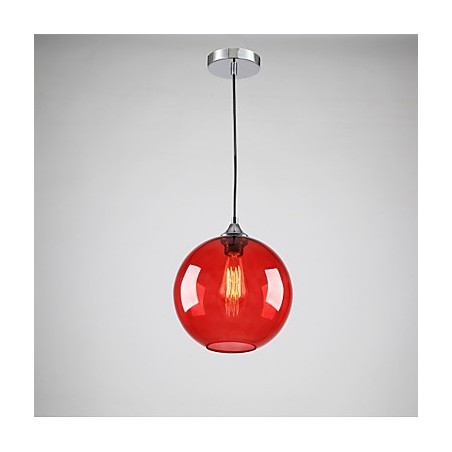 Lámpara colgante moderna de cristal con diseño de burbuja redonda roja Lámpara colgante moderna de cristal con diseño de burbuja redonda roja