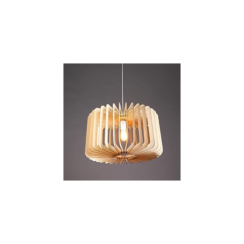 Lámpara colgante de madera de bambú con pintura de farol, estilo rústico, clásico, contemporáneo y moderno.