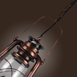 Lámpara colgante estilo mini farol campestre de bronce