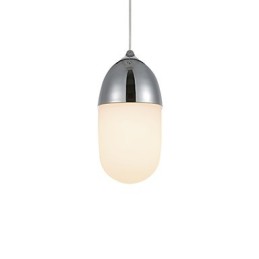 Lámpara colgante Mini Acorn, 1 luz, moderna, simplicidad, acabado en madera cromada dorada, acero al carbono y vidrio.