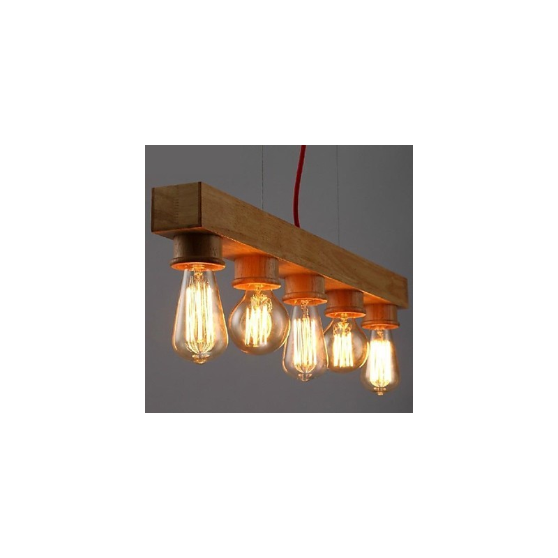 Lámpara colgante moderna, contemporánea, tradicional, clásica, estilo mini, de madera y bambú.