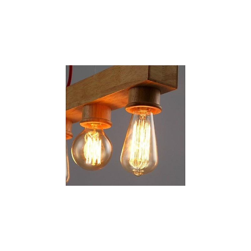 Lámpara colgante moderna, contemporánea, tradicional, clásica, estilo mini, de madera y bambú.