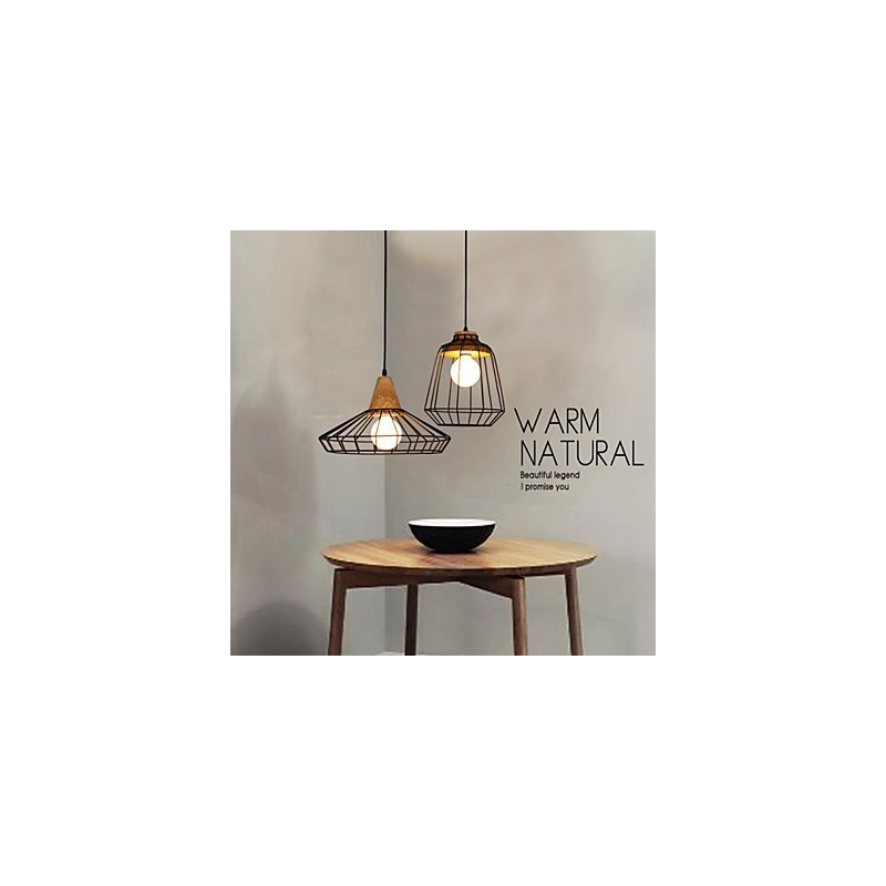 Lámpara de araña nórdica creativa de hierro forjado para cafetería, estilo retro, con luz colgante