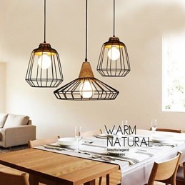 Lámpara de araña nórdica creativa de hierro forjado para cafetería, estilo retro, con luz colgante