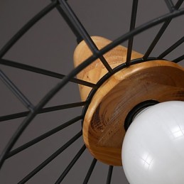 Lámpara de araña nórdica creativa de hierro forjado para cafetería, estilo retro, con luz colgante