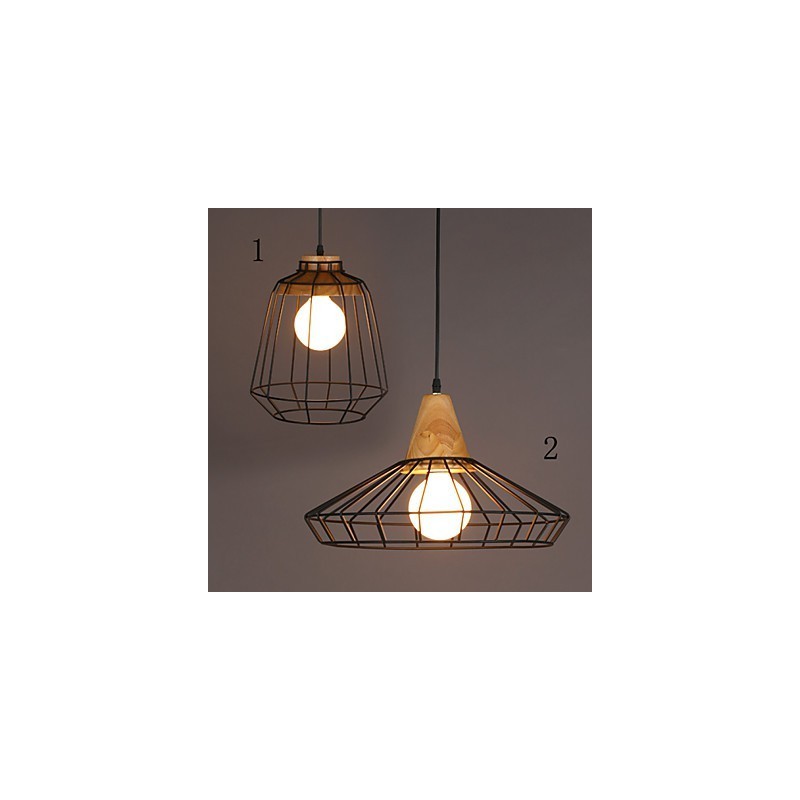 Lámpara de araña nórdica creativa de hierro forjado para cafetería, estilo retro, con luz colgante