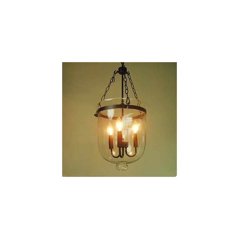 Lámpara colgante circular de cristal estilo campestre