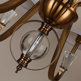 Lámpara de araña de metal galvanizado estilo mini cristal vintage estilo rústico Lodge