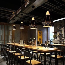 Lámparas de techo de metal clásicas retro, lámparas colgantes sencillas, lámpara colgante de cafetería