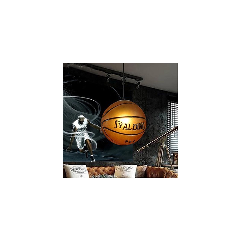 Colgante de cristal para cafetería, colgante retro de baloncesto