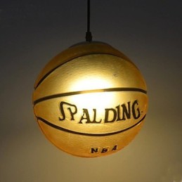 Colgante de cristal para cafetería, colgante retro de baloncesto