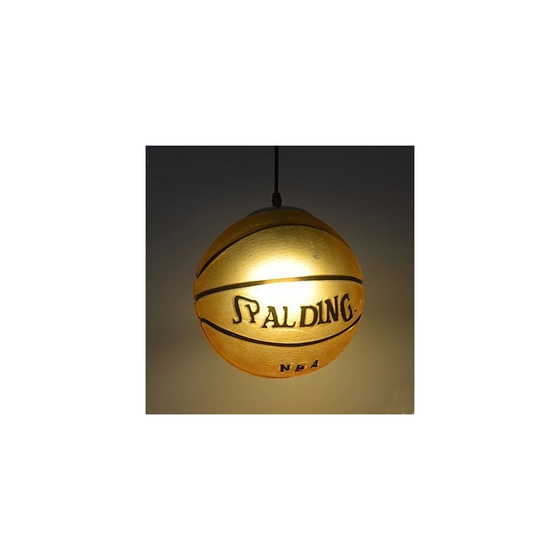 Colgante de cristal para cafetería, colgante retro de baloncesto