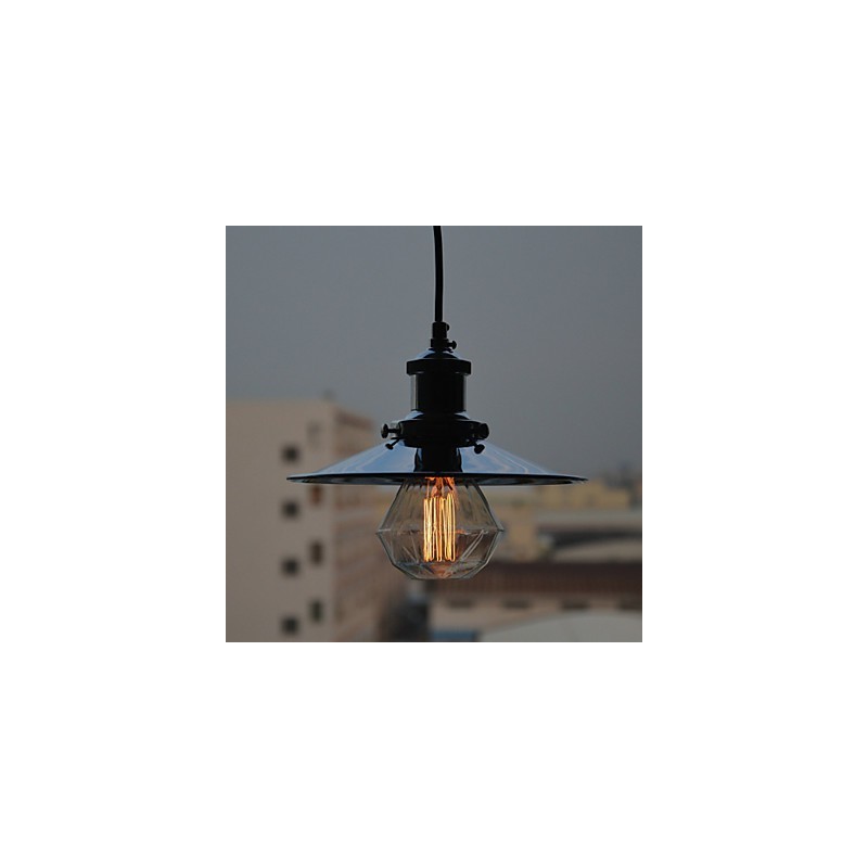 Lámpara colgante de metal cromado estilo campestre