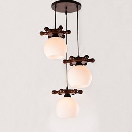 Lámpara colgante de comedor de cristal con timón de barco mediterráneo europeo, sencilla y moderna, de madera maciza