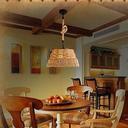 Lámpara de araña de cuerda de cáñamo nórdica creativa de estilo industrial loft