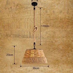 Lámpara de araña de cuerda de cáñamo nórdica creativa de estilo industrial loft