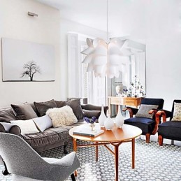 Lámpara colgante nórdica White Lotus, contemporánea y concisa.