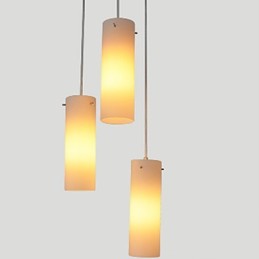 Lámpara de techo cilíndrica de vidrio recto de una sola cabeza con tambor y luz colgante simple