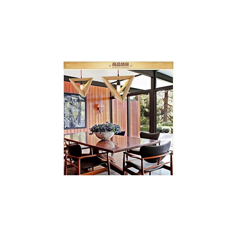 Lámpara colgante de madera moderna, lámpara colgante sencilla, lámpara colgante de cafetería