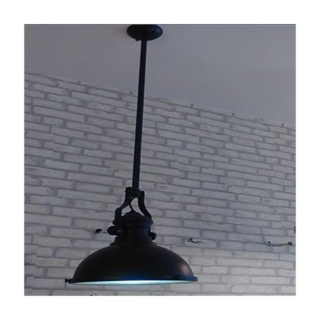 Lámpara de araña de hierro estilo country americano, lámpara de araña industrial de un solo cabezal, color negro Lámpara de araña de hierro estilo country americano, lámpara de araña industrial de un solo cabezal, color negro