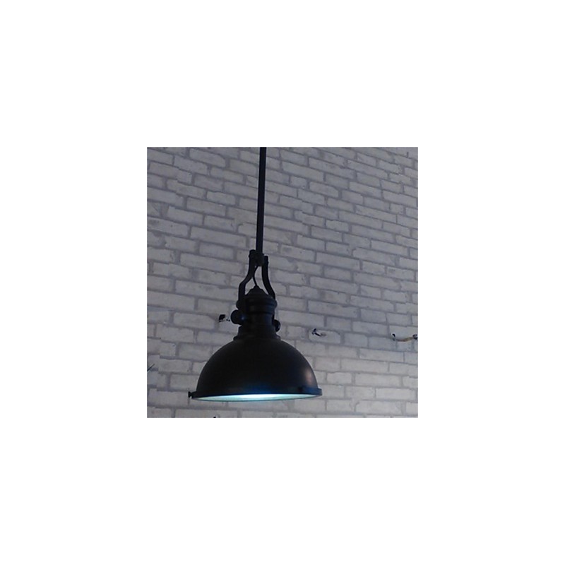 Lámpara de araña de hierro estilo country americano, lámpara de araña industrial de un solo cabezal, color negro