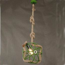 Lámpara de araña de cuerda con diseño de arte de cafetería retro