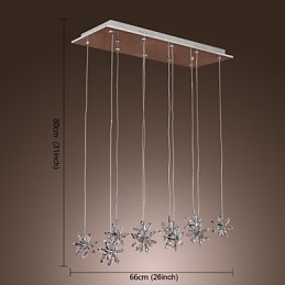 Lámpara colgante moderna contemporánea de metal cromado y cristal
