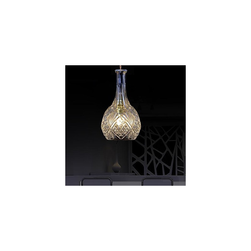 Lámpara colgante de metal y cristal moderna y contemporánea