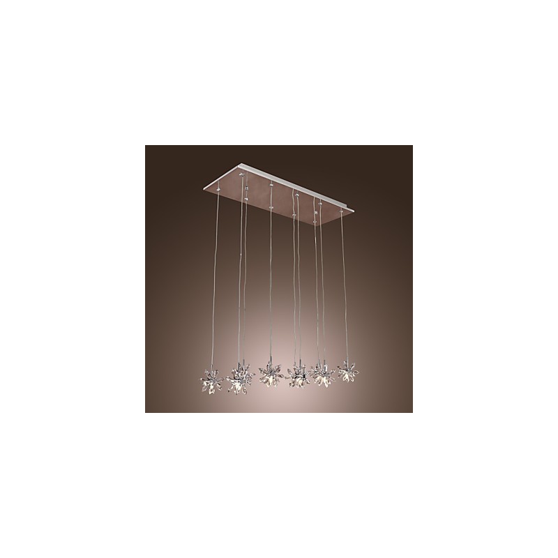 Lámpara colgante moderna contemporánea de metal cromado y cristal