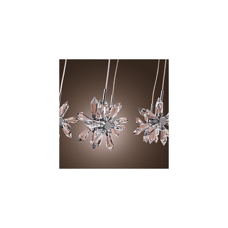 Lámpara colgante moderna contemporánea de metal cromado y cristal