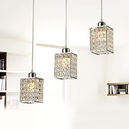Lámpara colgante de cristal galvanizado de isla contemporánea moderna
