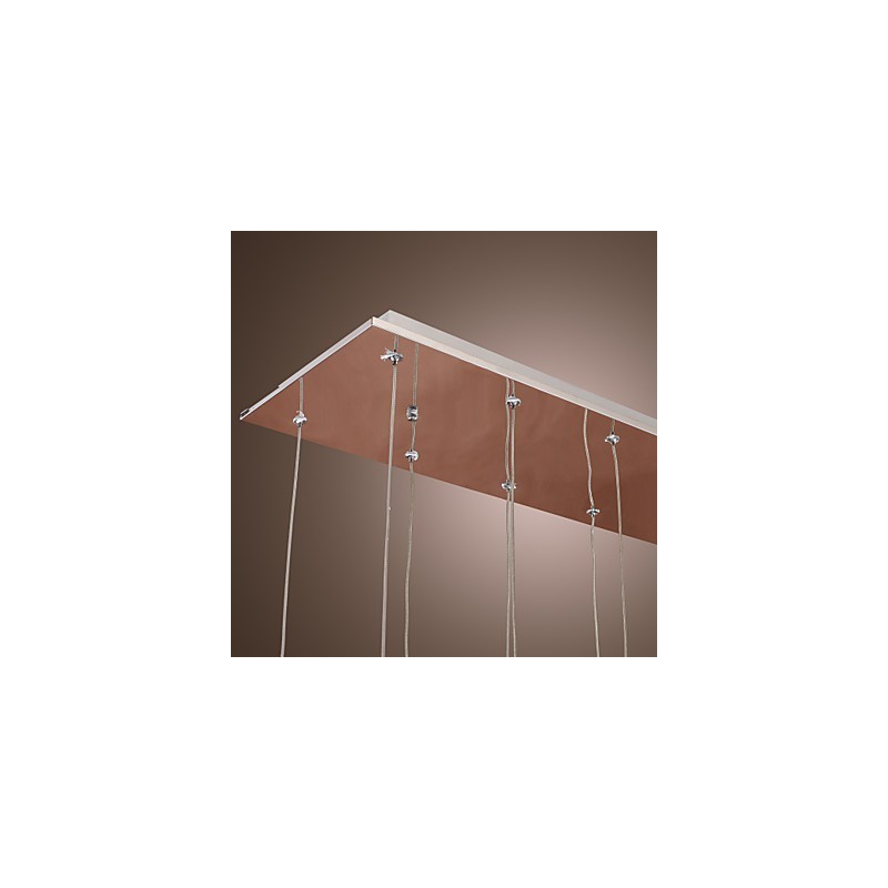 Lámpara colgante moderna contemporánea de metal cromado y cristal