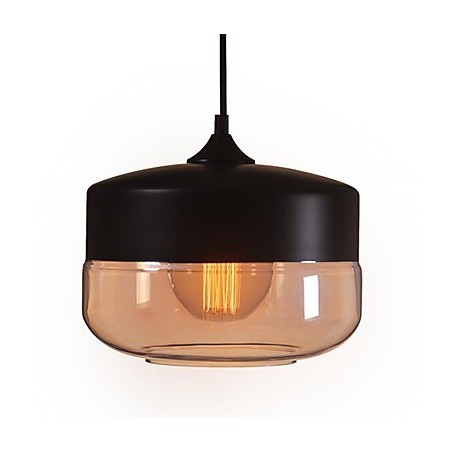Lámpara colgante de techo de cristal pintado vintage WestMenLights, moderna, color negro, 250 mm de diámetro Lámpara colgante de techo de cristal pintado vintage WestMenLights, moderna, color negro, 250 mm de diámetro