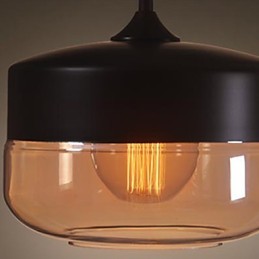 Lámpara colgante de techo de cristal pintado vintage WestMenLights, moderna, color negro, 250 mm de diámetro