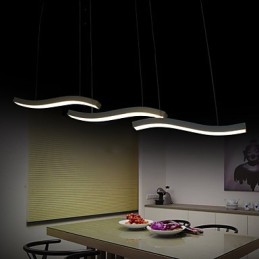 Lámpara colgante de acrílico simple de moda con diseño ondulado