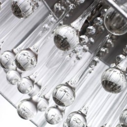 Lámpara de araña clásica tradicional de metal cromado y cristal