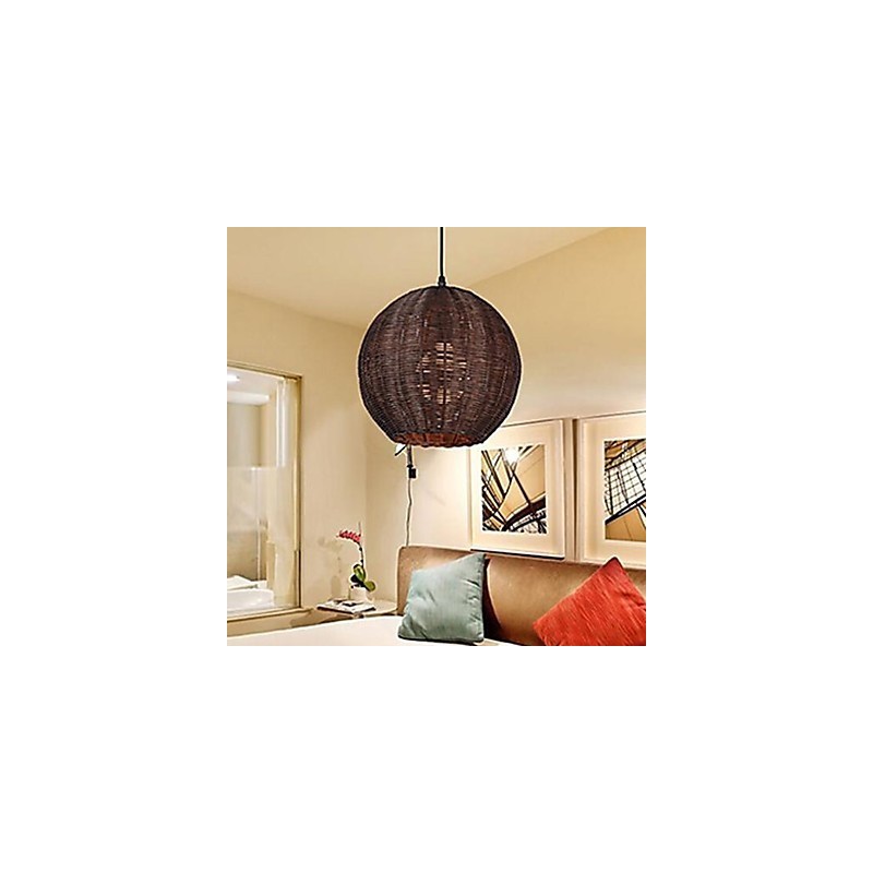 Lámpara colgante de metal con forma de globo campestre, moderna y contemporánea