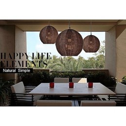 Lámpara colgante de metal con forma de globo campestre, moderna y contemporánea