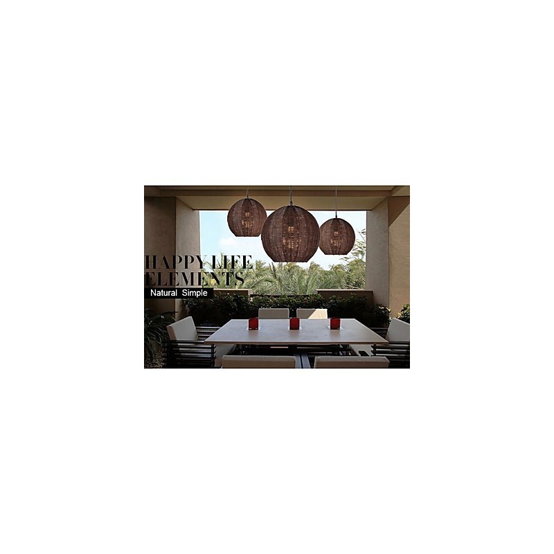 Lámpara colgante de metal con forma de globo campestre, moderna y contemporánea